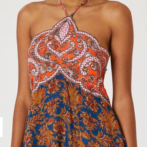 Anthropology Freya Halter Applique Mini Dress Size 12 - Picture 2 of 13